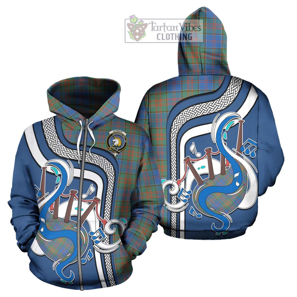 Stewart of Appin Hunting Ancient Tartan Hoodie with Epic Bagpipe Style - Tartanvibesclothing Shop