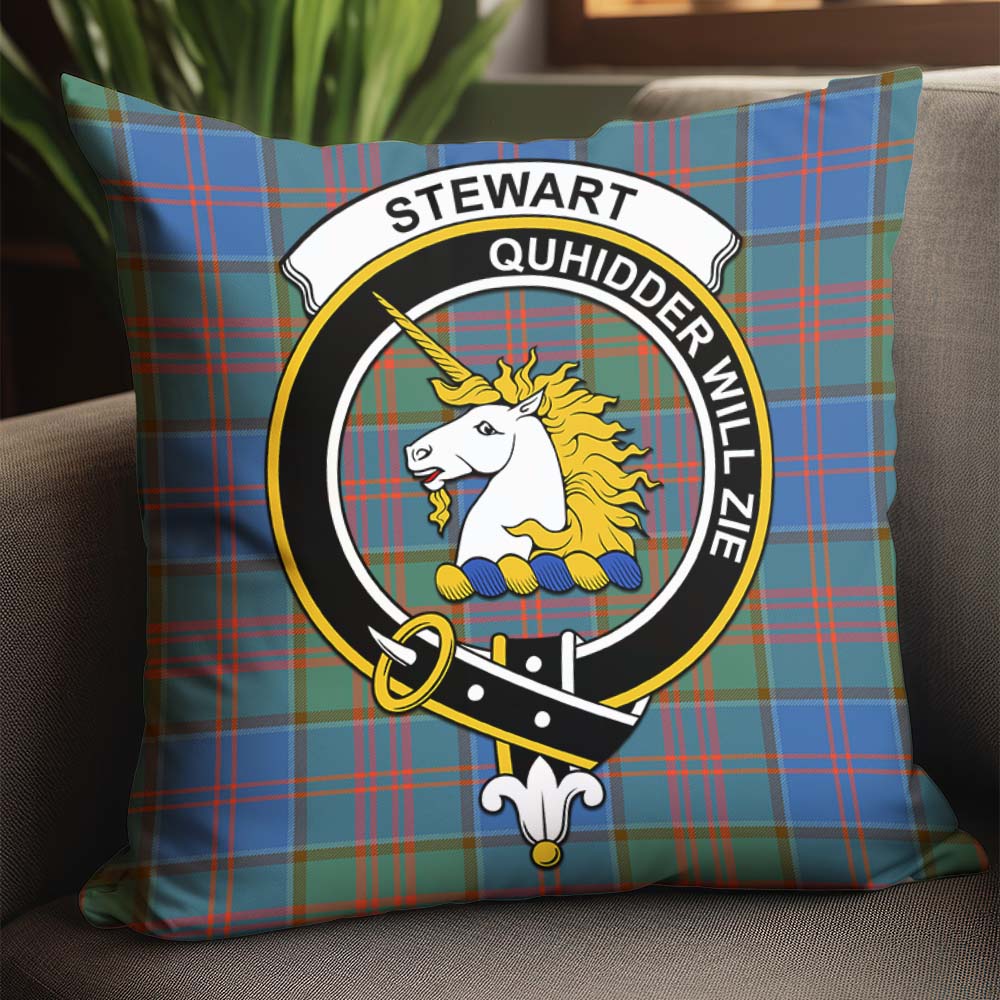 Stewart of Appin Hunting Ancient Tartan Pillow Cover with Family Crest - Tartanvibesclothing