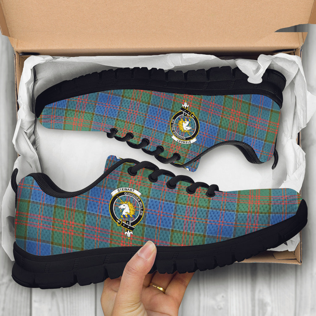 Stewart of Appin Hunting Ancient Tartan Sneakers with Family Crest - Tartan Vibes Clothing