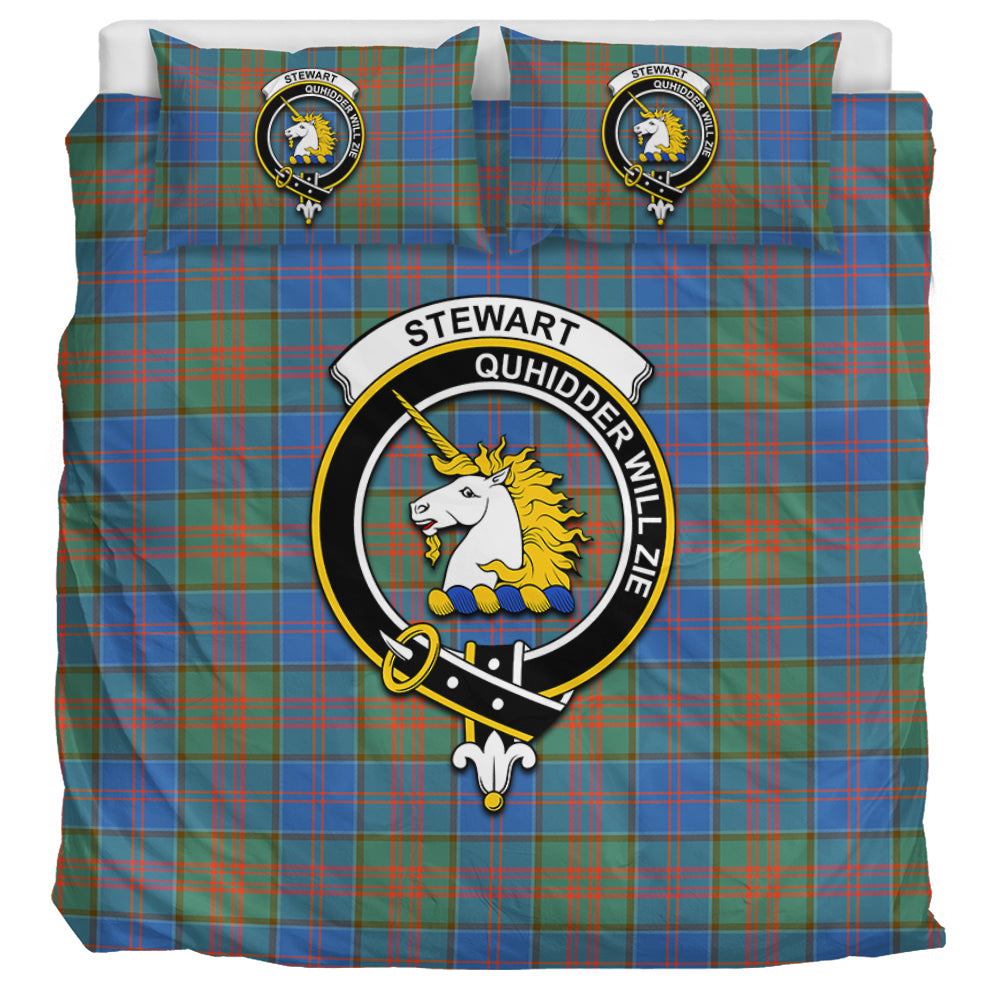 Stewart of Appin Hunting Ancient Tartan Bedding Set with Family Crest UK Bedding Set UK Super King 104*94 inch - Tartan Vibes Clothing