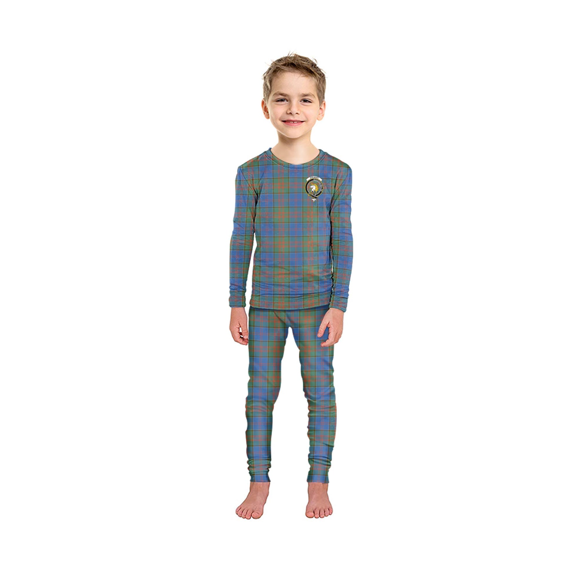 Stewart of Appin Hunting Ancient Tartan Pajamas Family Set with Family Crest - Tartanvibesclothing