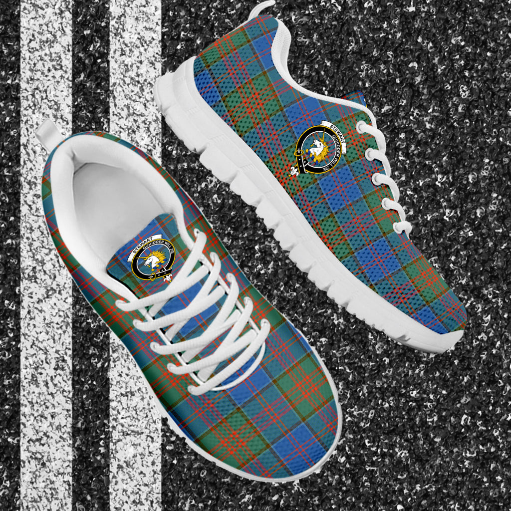 Stewart of Appin Hunting Ancient Tartan Sneakers with Family Crest - Tartan Vibes Clothing