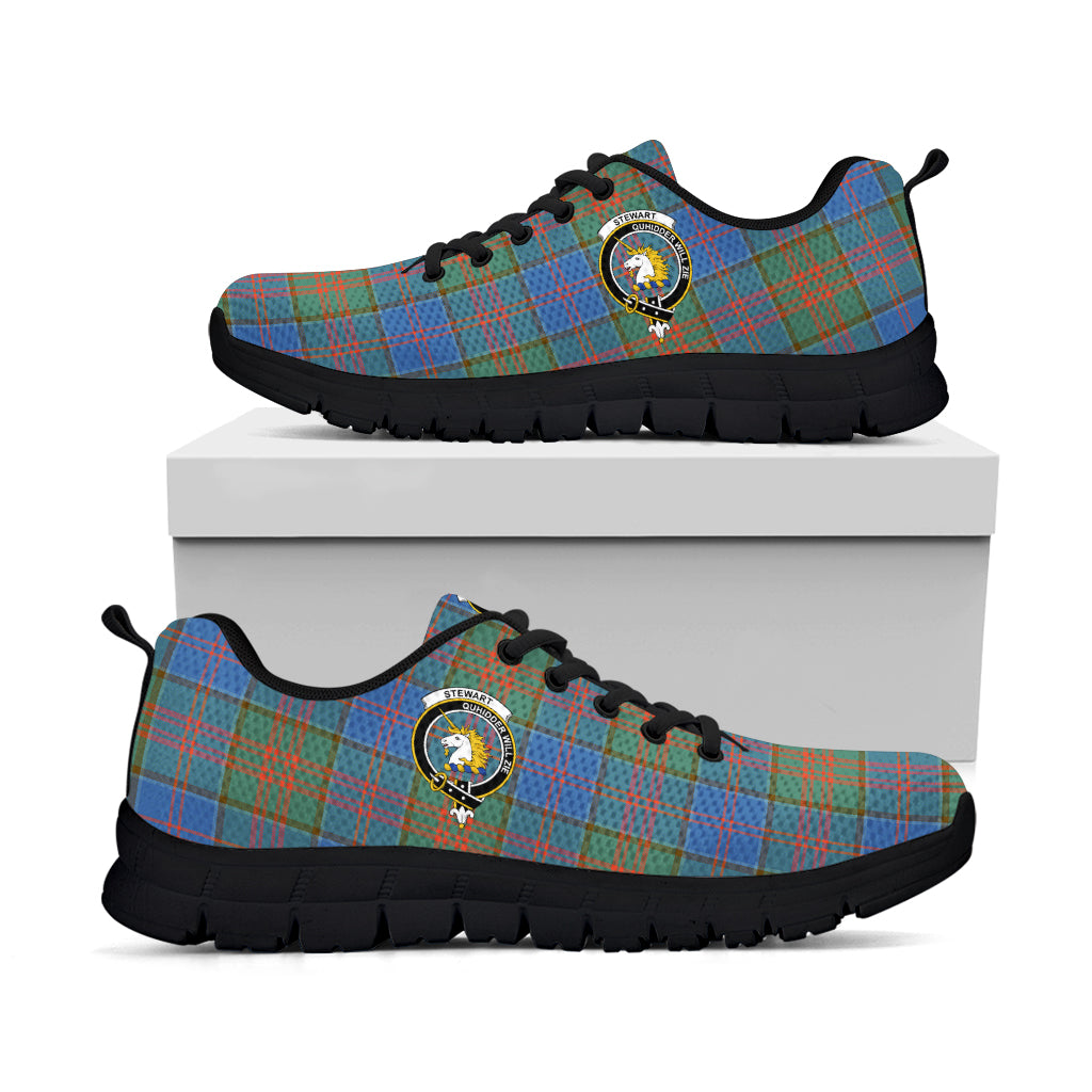 Stewart of Appin Hunting Ancient Tartan Sneakers with Family Crest - Tartan Vibes Clothing