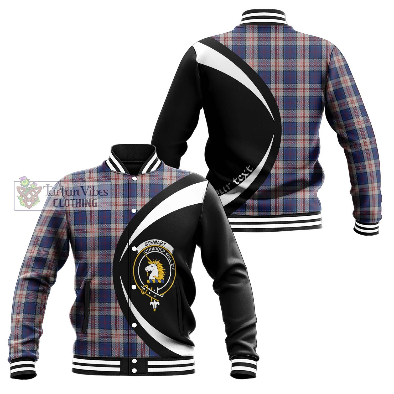 Stewart of Appin Hunting Dress Tartan Baseball Jacket with Family Crest Circle Style Unisex - Tartan Vibes Clothing