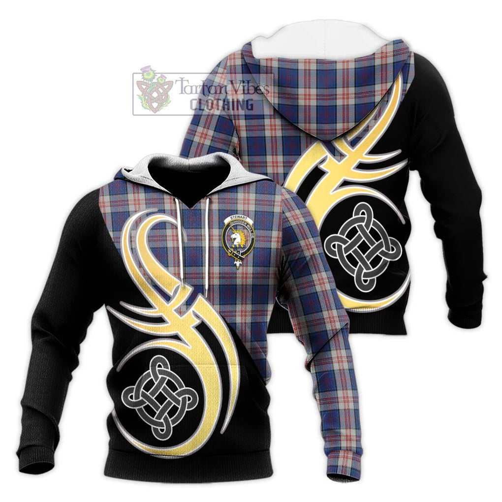 Stewart of Appin Hunting Dress Tartan Knitted Hoodie with Family Crest and Celtic Symbol Style Unisex Knitted Pullover Hoodie - Tartan Vibes Clothing