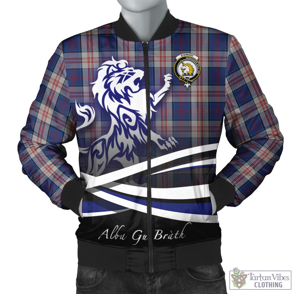 Tartan Vibes Clothing Stewart of Appin Hunting Dress Tartan Bomber Jacket with Alba Gu Brath Regal Lion Emblem