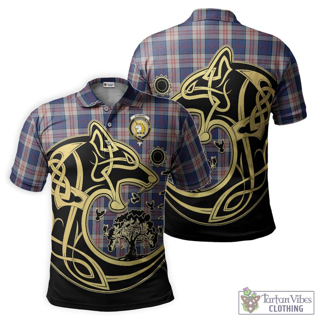 Stewart of Appin Hunting Dress Tartan Polo Shirt with Family Crest Celtic Wolf Style Kid - Tartanvibesclothing Shop