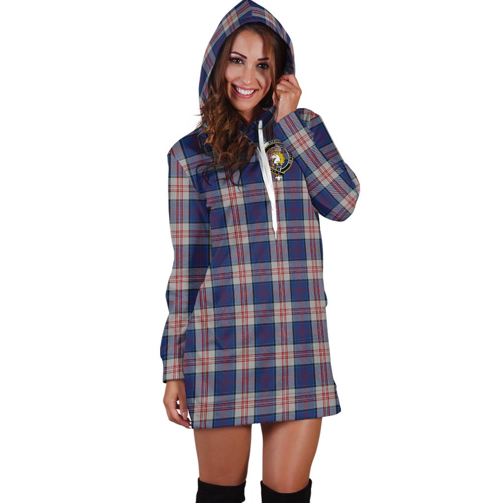 Stewart of Appin Hunting Dress Tartan Hoodie Dress with Family Crest - Tartan Vibes Clothing