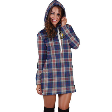 Stewart of Appin Hunting Dress Tartan Hoodie Dress with Family Crest