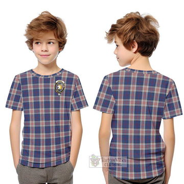 Stewart of Appin Hunting Dress Tartan Kid T-Shirt with Family Crest