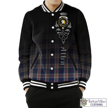 Stewart of Appin Hunting Dress Tartan Baseball Jacket Featuring Alba Gu Brath Family Crest Celtic Inspired