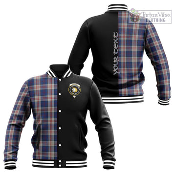 Stewart of Appin Hunting Dress Tartan Baseball Jacket with Family Crest and Half Of Me Style