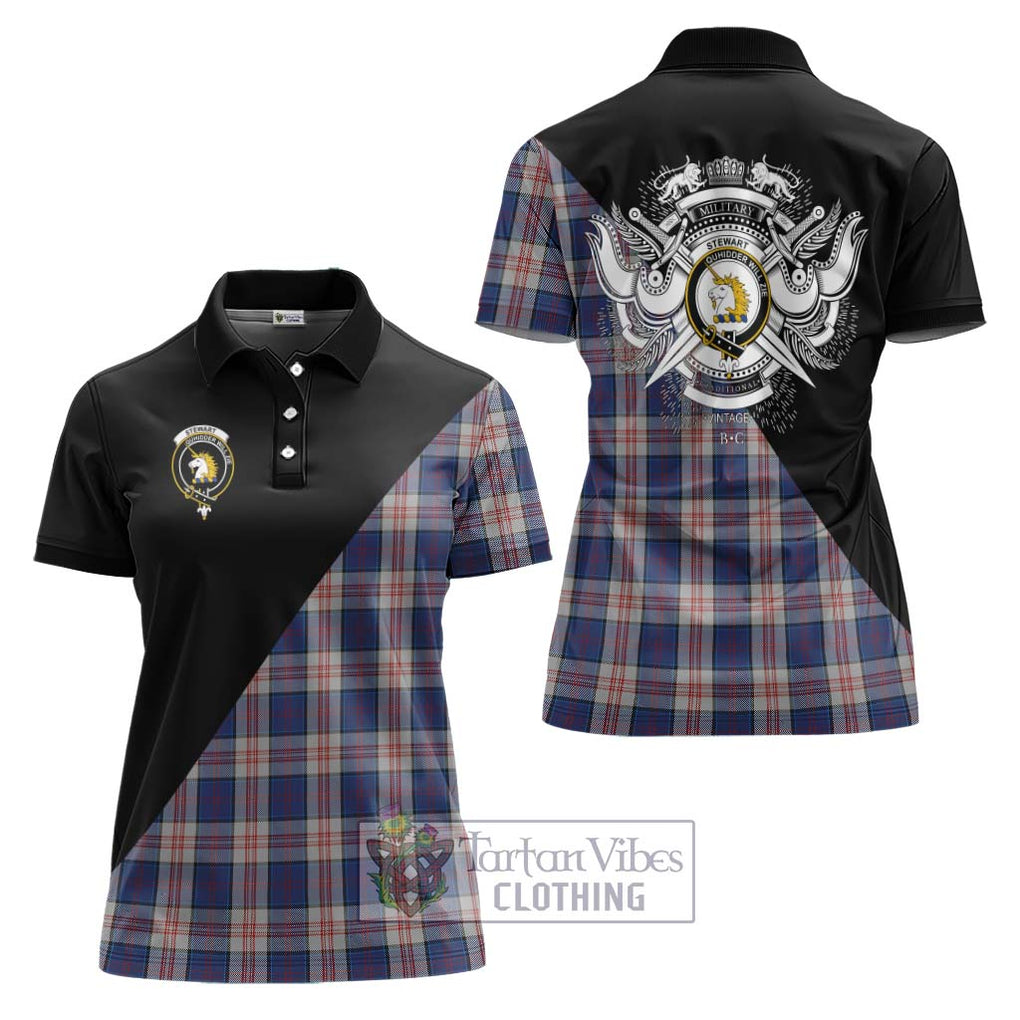 Stewart of Appin Hunting Dress Tartan Women's Polo Shirt with Family Crest and Military Logo Style Women - Tartanvibesclothing Shop