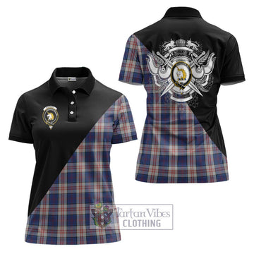 Stewart of Appin Hunting Dress Tartan Women's Polo Shirt with Family Crest and Military Logo Style