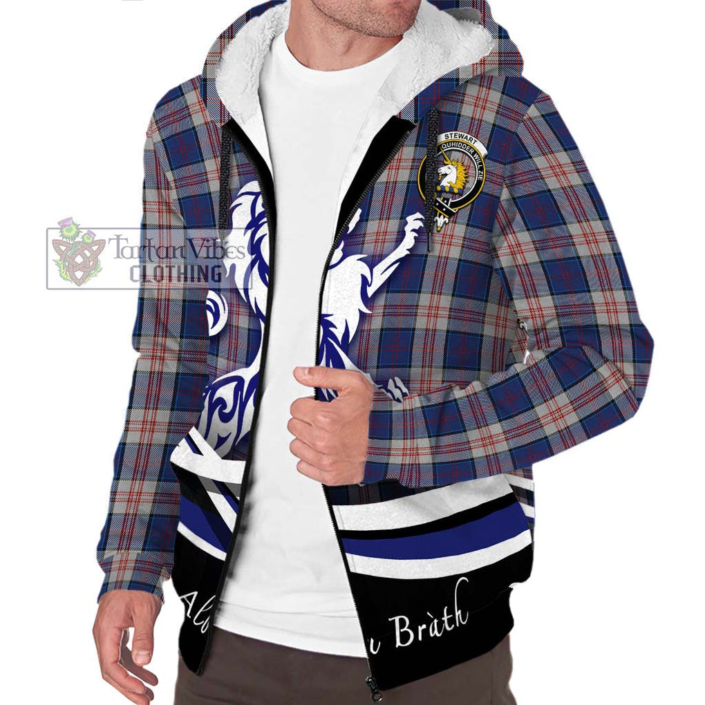 Stewart of Appin Hunting Dress Tartan Sherpa Hoodie with Alba Gu Brath Regal Lion Emblem Unisex S - Tartanvibesclothing Shop