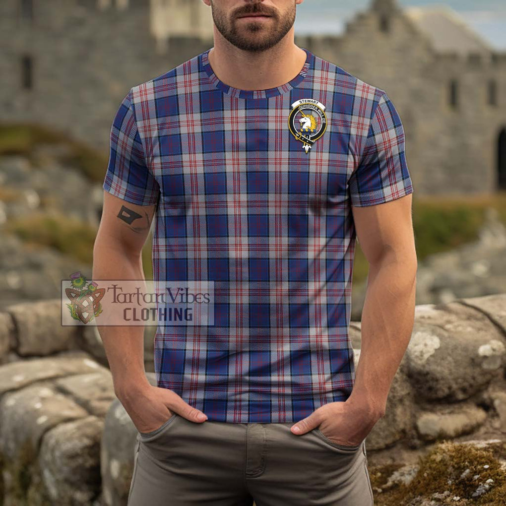 Stewart of Appin Hunting Dress Tartan Cotton T-Shirt with Family Crest Men's Shirt - Tartanvibesclothing Shop