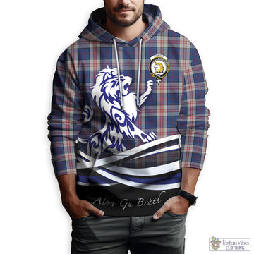 Stewart of Appin Hunting Dress Tartan Hoodie with Alba Gu Brath Regal Lion Emblem