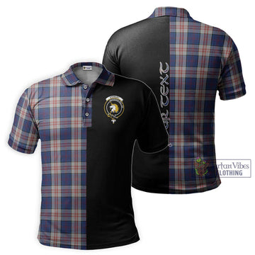 Stewart of Appin Hunting Dress Tartan Polo Shirt with Family Crest and Half Of Me Style