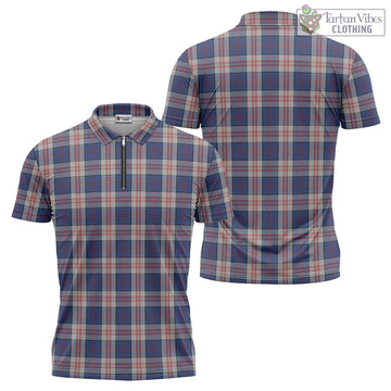 Stewart of Appin Hunting Dress Tartan Zipper Polo Shirt