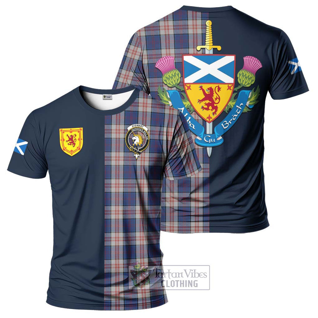 Tartan Vibes Clothing Stewart of Appin Hunting Dress Tartan T-Shirt Alba with Scottish Lion Royal Arm Half Style