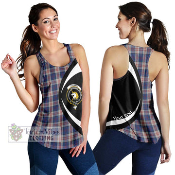 Stewart of Appin Hunting Dress Tartan Women's Racerback Tanks with Family Crest Circle Style