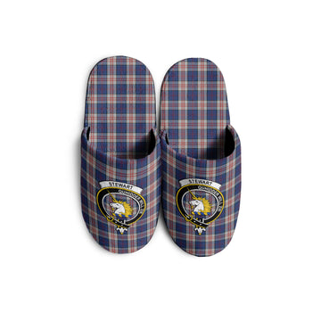 Stewart of Appin Hunting Dress Tartan Home Slippers with Family Crest