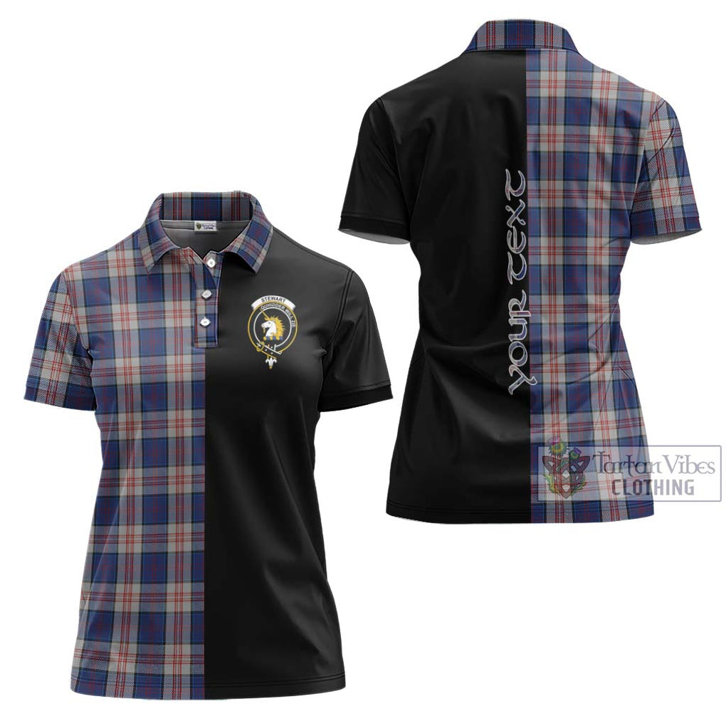 Stewart of Appin Hunting Dress Tartan Women's Polo Shirt with Family Crest and Half Of Me Style Women - Tartanvibesclothing Shop