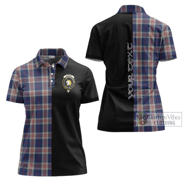 Stewart of Appin Hunting Dress Tartan Women's Polo Shirt with Family Crest and Half Of Me Style