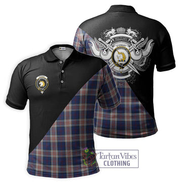 Stewart of Appin Hunting Dress Tartan Polo Shirt with Family Crest and Military Logo Style