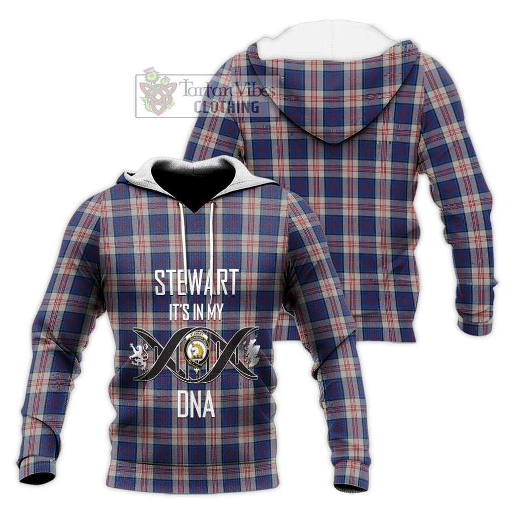 Stewart of Appin Hunting Dress Tartan Knitted Hoodie with Family Crest DNA In Me Style Unisex Knitted Pullover Hoodie - Tartanvibesclothing Shop