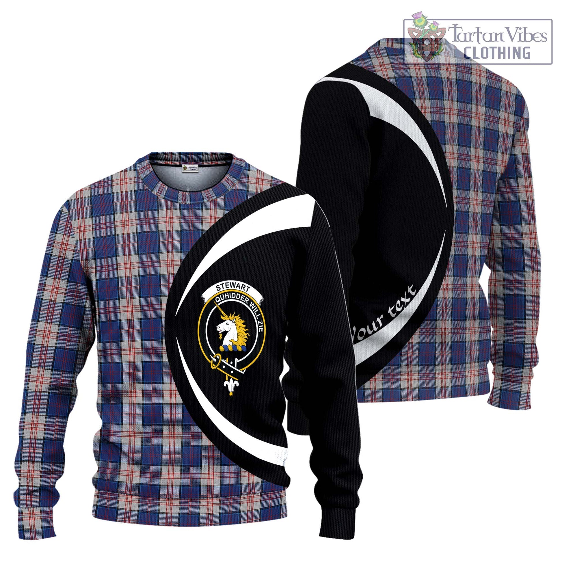 Stewart of Appin Hunting Dress Tartan Knitted Sweater with Family Crest Circle Style Unisex - Tartan Vibes Clothing