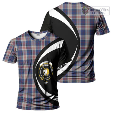 Stewart of Appin Hunting Dress Tartan T-Shirt with Family Crest Circle Style