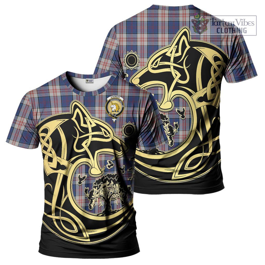 Stewart of Appin Hunting Dress Tartan T-Shirt with Family Crest Celtic Wolf Style Kid's Shirt - Tartan Vibes Clothing