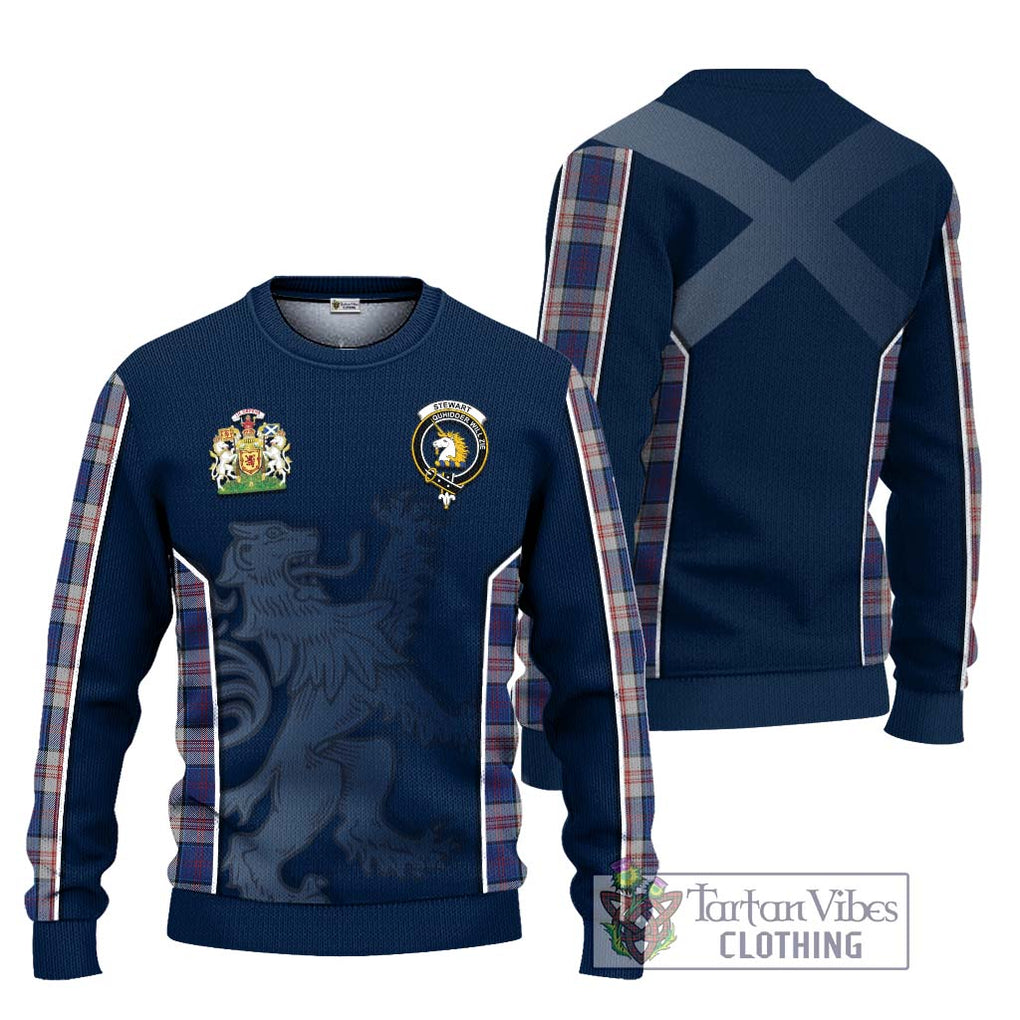 Stewart of Appin Hunting Dress Tartan Knitted Sweater with Family Crest and Lion Rampant Vibes Sport Style Unisex - Tartan Vibes Clothing