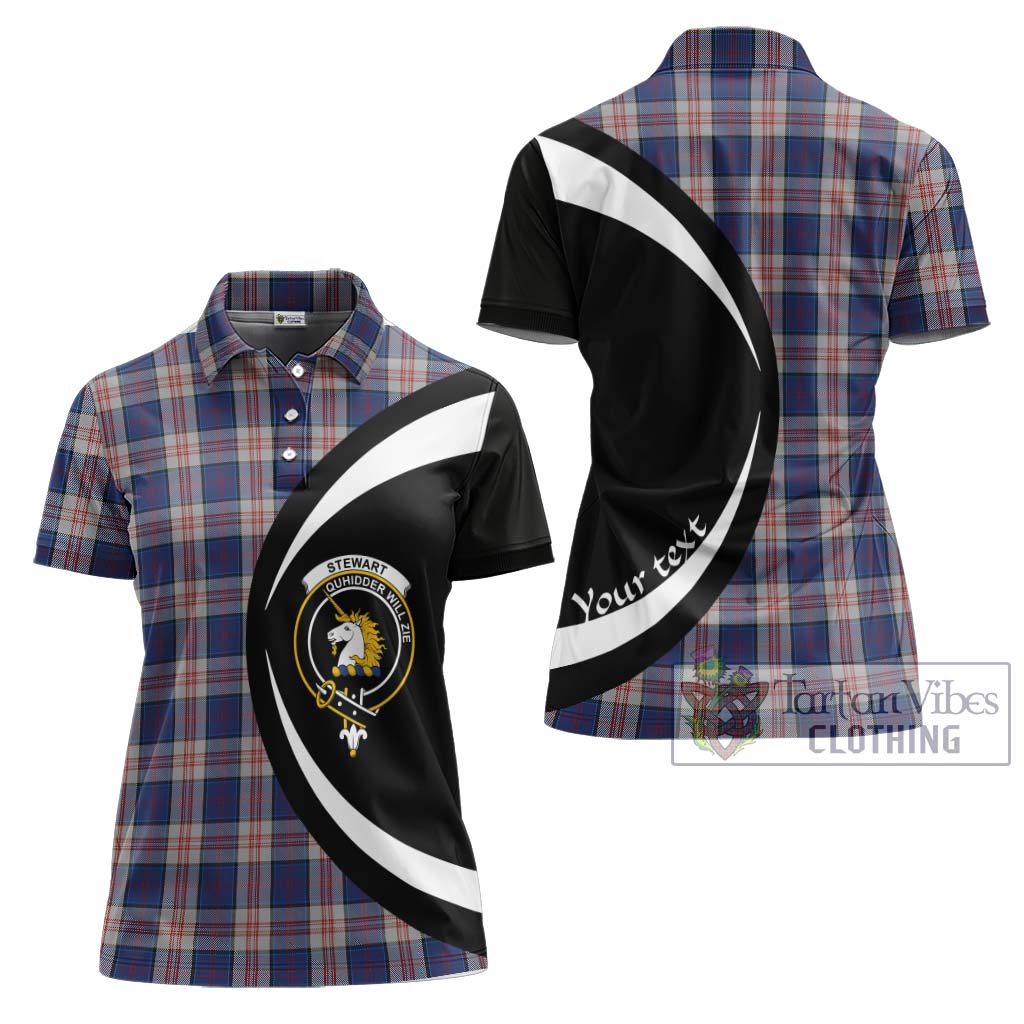 Stewart of Appin Hunting Dress Tartan Women's Polo Shirt with Family Crest Circle Style Women - Tartan Vibes Clothing