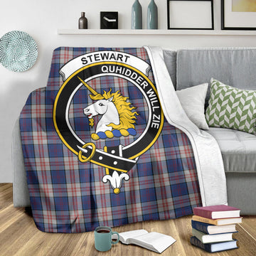 Stewart of Appin Hunting Dress Tartan Blanket with Family Crest