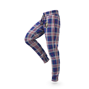 Stewart of Appin Hunting Dress Tartan Joggers Pants with Family Crest