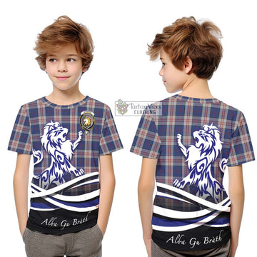 Stewart of Appin Hunting Dress Tartan Kid T-Shirt with Alba Gu Brath Regal Lion Emblem