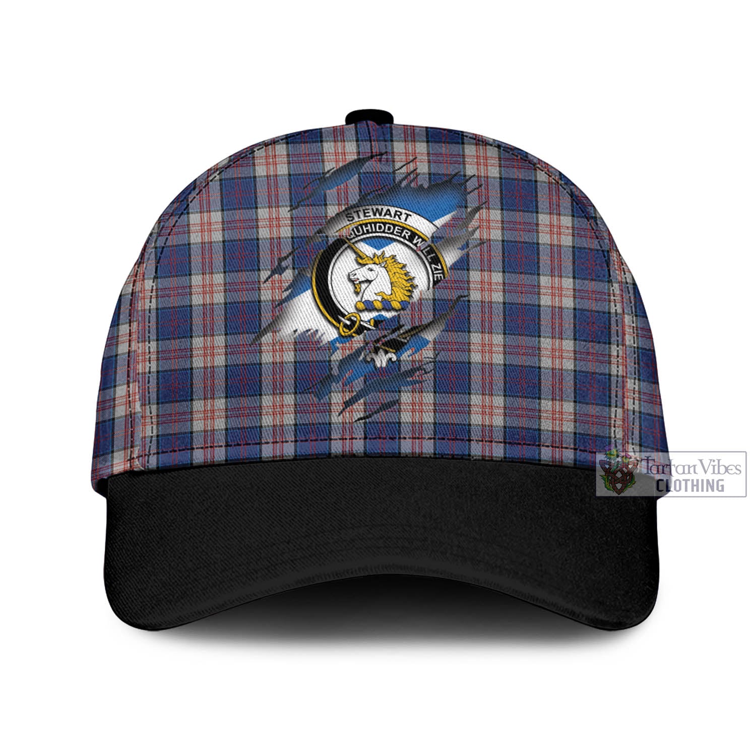 Tartan Vibes Clothing Stewart of Appin Hunting Dress Tartan Classic Cap with Family Crest In Me Style