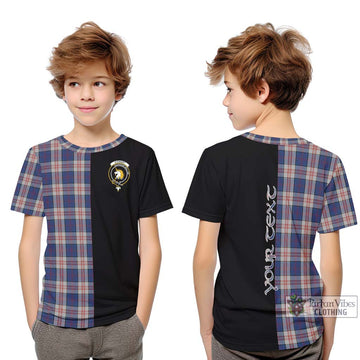 Stewart of Appin Hunting Dress Tartan Kid T-Shirt with Family Crest and Half Of Me Style