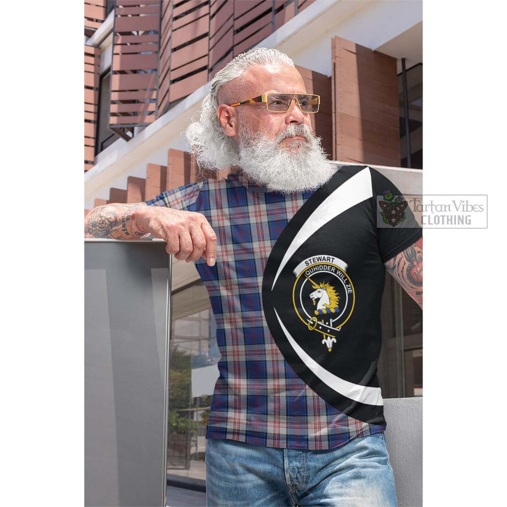 Tartan Vibes Clothing Stewart of Appin Hunting Dress Tartan Cotton T-shirt with Family Crest Circle Style