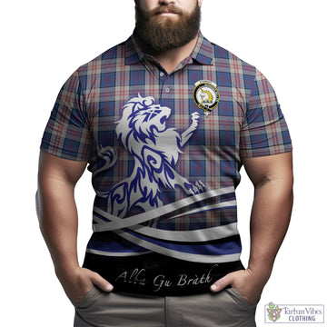 Stewart of Appin Hunting Dress Tartan Polo Shirt with Alba Gu Brath Regal Lion Emblem