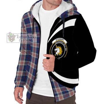 Stewart of Appin Hunting Dress Tartan Sherpa Hoodie with Family Crest Circle Style