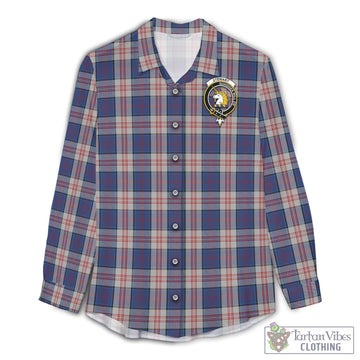 Stewart of Appin Hunting Dress Tartan Women's Casual Shirt with Family Crest