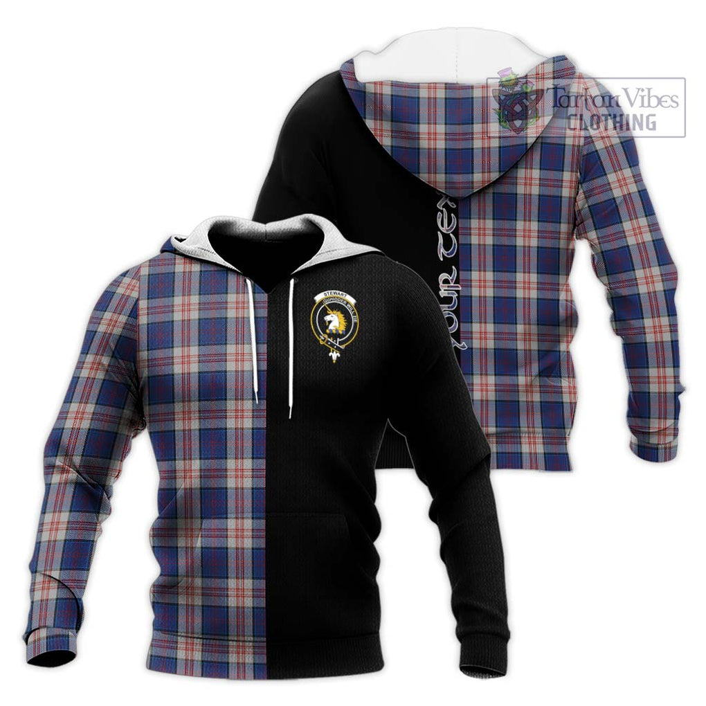 Stewart of Appin Hunting Dress Tartan Knitted Hoodie with Family Crest and Half Of Me Style Unisex Knitted Pullover Hoodie - Tartanvibesclothing Shop