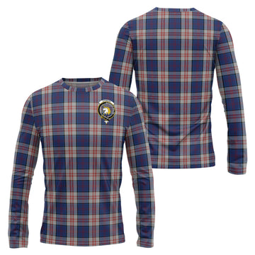 Stewart of Appin Hunting Dress Tartan Long Sleeve T-Shirt with Family Crest