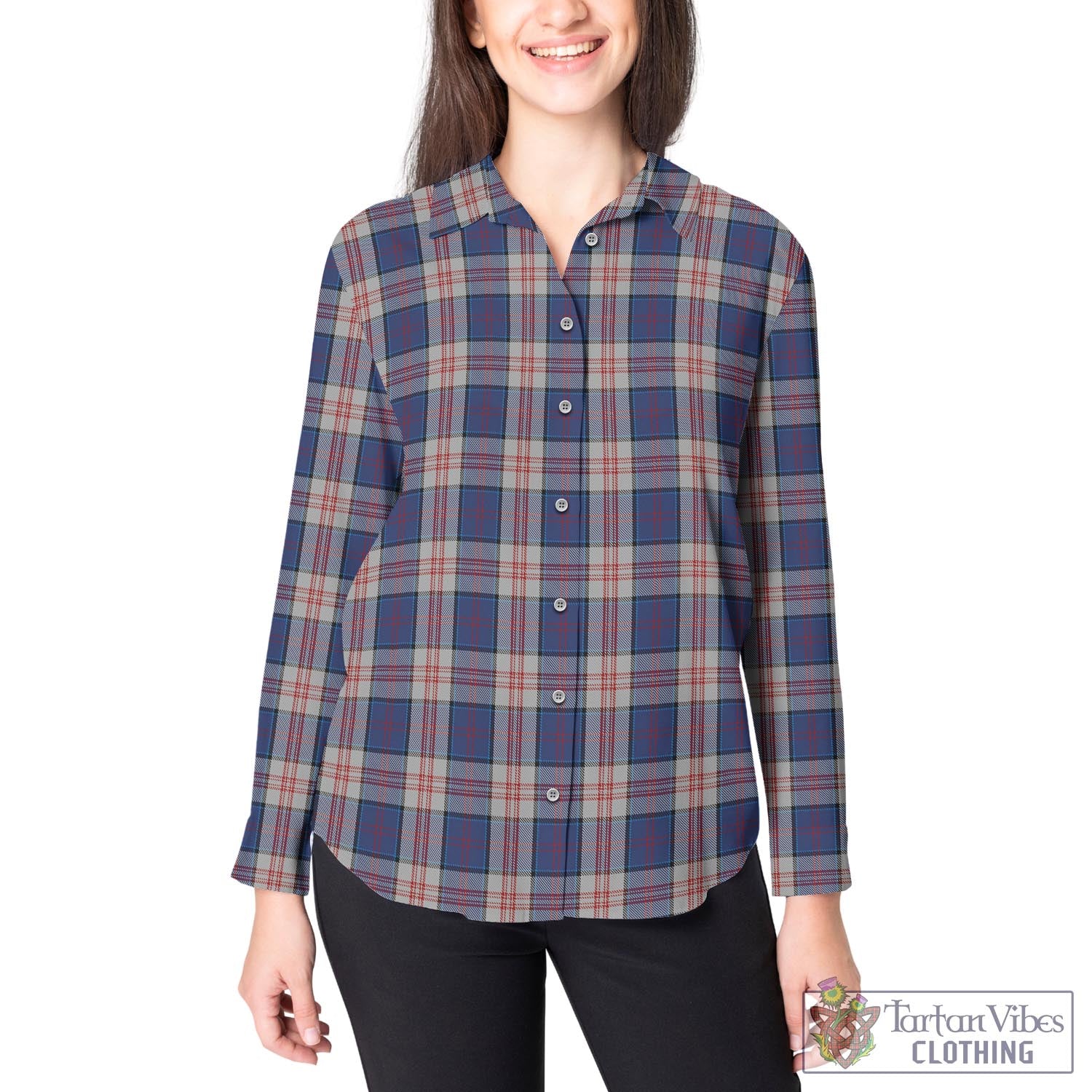 Stewart of Appin Hunting Dress Tartan Womens Casual Shirt