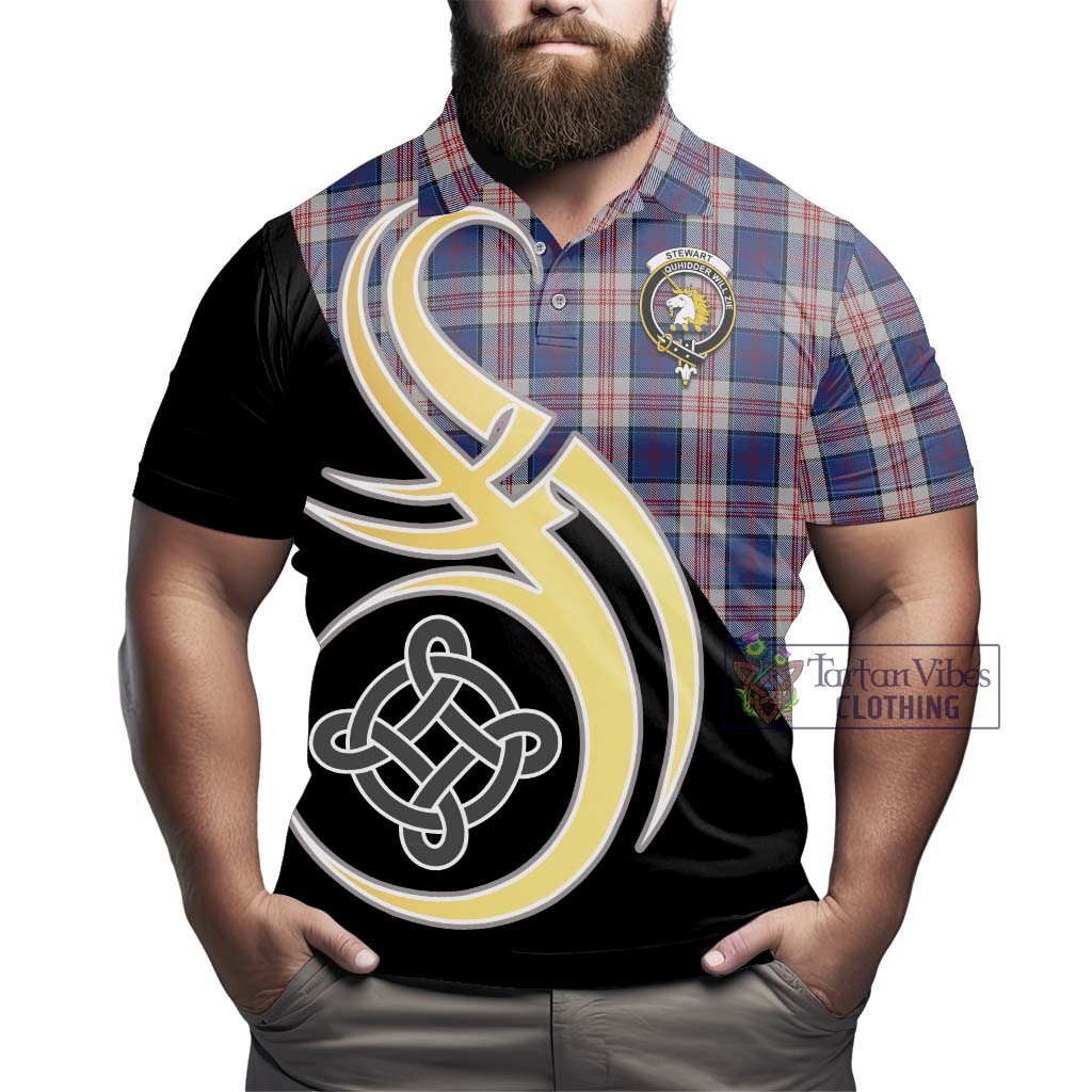 Tartan Vibes Clothing Stewart of Appin Hunting Dress Tartan Polo Shirt with Family Crest and Celtic Symbol Style