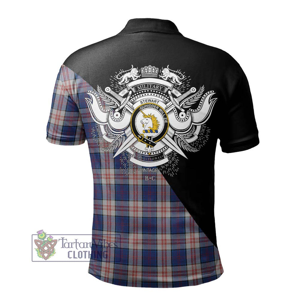 Stewart of Appin Hunting Dress Tartan Polo Shirt with Family Crest and Military Logo Style - Tartanvibesclothing Shop