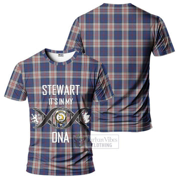 Stewart of Appin Hunting Dress Tartan T-Shirt with Family Crest DNA In Me Style